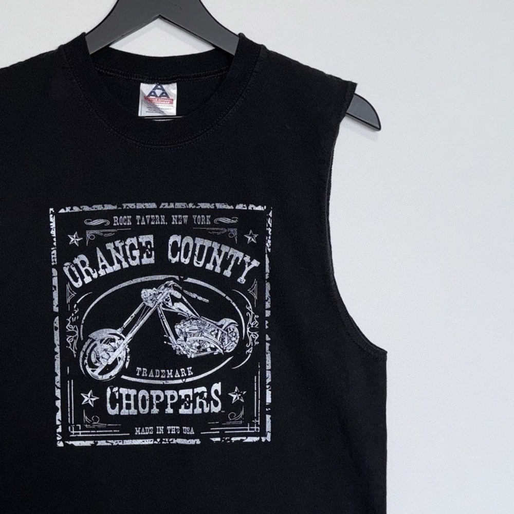Vintage Y2K 2000's Orange County Choppers Sleeveless Shirt Black Tank Medium
